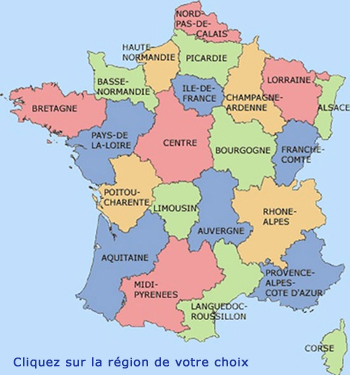 carte de France des rgions
